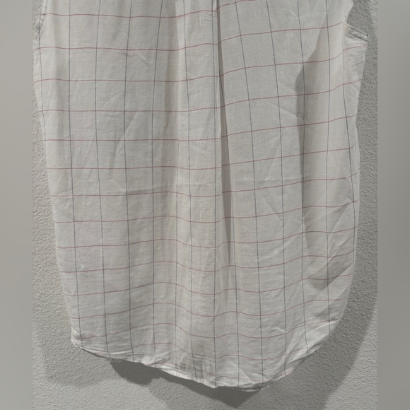 Frank & Eileen Fiona Sleeveless Button-Up Collared White Plaid Cotton Shirt XS - Picture 12 of 15